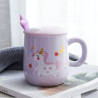 Xinchen Cartoon Eenhoorn Koffie Mok Met Deksel En 3D Ster Lepel Roze Koffie Melk Thee Cup Voor Meisjes