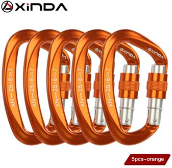 Xinda 25kN D-Vorm Karabijnhaak Klimmen Veiligheid Veiligheid Gesp Schroef Gates Master Lock Karabijnhaak Outdoor Klimmen Apparatuur XD-Q9628 oranje-5