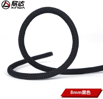Xinda outdoor 6mm 8mm static rope grab knot rope rescue rope climbing outdoor safety auxiliary rope 8mm-zwart-10meter