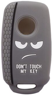 Xinyuexin Dont Touch Mijn Key Siliconen Autosleutel Beschermhoes Voor Vw Golf Polo Passat Scirocco Tiguan Voor Skoda Octavia seat grijs