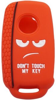 Xinyuexin Dont Touch Mijn Key Siliconen Autosleutel Beschermhoes Voor Vw Golf Polo Passat Scirocco Tiguan Voor Skoda Octavia seat rood