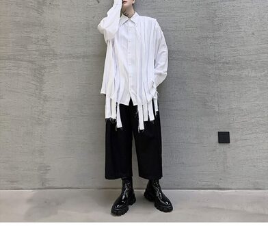 Xitao Kwastje Gebreide Blouse Mode Lente Enkele Borst Gestreepte Volledige Mouw Kleine Verse Casual Minderheid Shirt GCC3318 wit GCC3318 / XL