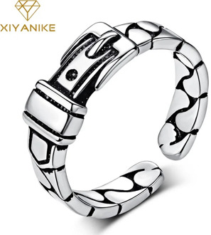 XIYANIKE 925 Sterling New Vintage Creative Buckle Design Rings For Women Patry Wedding Trendy Simple Finger Jewelry Adjustable