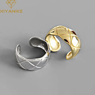XIYANIKE 925 Sterling Silver Fashion Simple Geometric Rings for Man Women Engagement Weddings Ring Jewelry Prevent Allergy