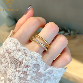 XIYANIKE 925 Sterling Silver Full Diamond Multi-layer Inlaid Zircon Rhinestone Ring High Quality Fashion Elegant Кольцо Female