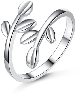 XIYANIKE 925 Sterling Silver Jewelry AAA Open Olive Branch Leaves Rings For Party Women Adjustable Ring Anillos Bague VRS2116