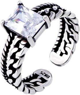 XIYANIKE 925 Sterling Silver Jewelry AAA Twist Chain Of Zircon Rings For Party Women Gift Adjustable Ring Anillos Bague VRS2132