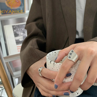 XIYANIKE 925 Sterling Silver New Arrival Korean Trend Stars Opening Rings Fashion Jewelry Handmade Index Finger Ring Female