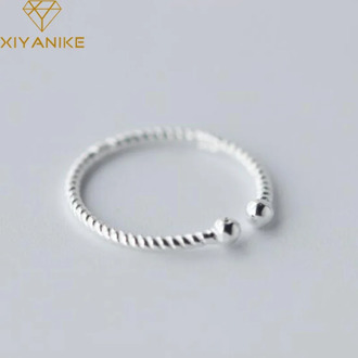 XIYANIKE 925 Sterling Silver New Fashion Opening Rings for Women Minimalist Geometric Weaving Party Accessories Jewelry Gifts