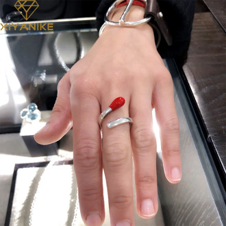 XIYANIKE 925 Sterling Silver New Match Head Rings Simple Fashion Temperament Unique Design Opening Female Creative Light Luxury