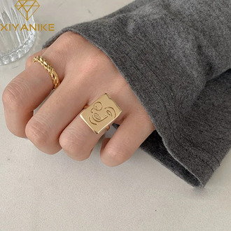 XIYANIKE 925 Sterling Silver Personality Jewelry Fashion Simple Weaving Handmade Rings for Women Couple Wedding Accessories