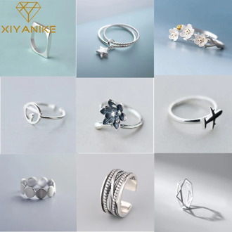XIYANIKE 925 Sterling Silver Vintage Simple Geometric Ring For Men Women 2019 Hot Sale Fashion Handmade Jewelry Christmas Gift