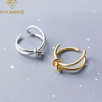 XIYANIKE Minimalist 925 Sterling Silver Adjustable Ring Trendy Vintage Knot Handmade Party Classic Fine Jewelry Birthday Gifts