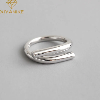 XIYANIKE Minimalist 925 Sterling Silver Engagement Rings New Fashion Party Accessories Jewelry for Women Size 17.2mm Adjustable