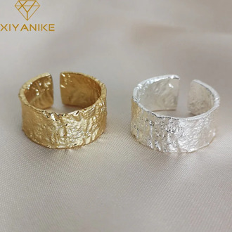 XIYANIKE Prevent Allergy 925 Sterling Silver Wedding Rings New Creative Geometric Handmade Anillo Accessories Jewelry Gifts