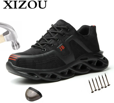 XIZOU 2020 Men's Outdoor Mesh Light Breathable Safety Sneakers Puncture-Proof Anti-smashing Men's Construction Shoes Big Size 48