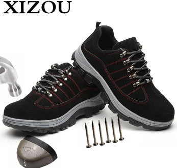 XIZOU Waterproof Winter Men Boots with Fur Warm Snow Women Boots Work Casual Shoes Sneakers Lightweight Anti-Static Big Size 48