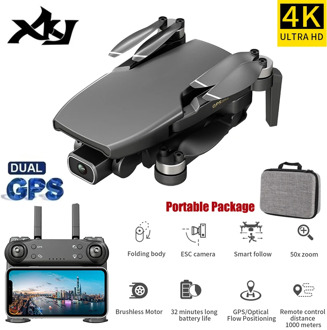 XKJ Gps Drone L108 With HD 4K Camera Professional 800m Image Transmission Brushless Motor Foldable Quadcopter RC Drones Kid Gift