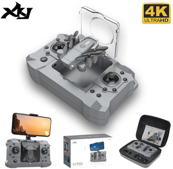 XKJ KY905 Mini Drone with 4K Camera HD Foldable Quadcopter One-Key Return Wifi FPV RC Helicopter Quadrocopter Kid's Toys