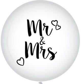 Xl Ballon Mr & Mrs Wit