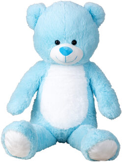 XL Beer knuffel van zachte pluche - blauw - 100 cm staand