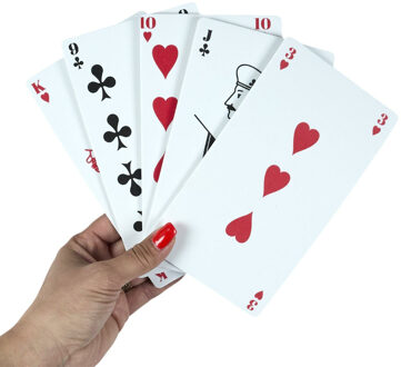 XL groot formaat Speelkaarten - 1x pakje - 10 x 18 cm - spelletjes spelen - kaarten Multi