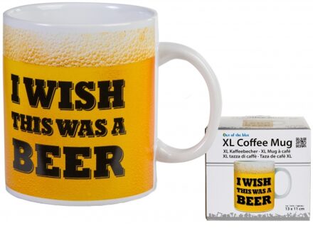 XL mok - bier print - 700 ml - I wish this was a beer - koffiemok - theemok