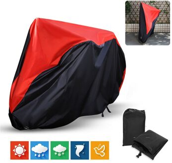 Xl Moto Motorfiets Deksel Met Slot Gat Sneeuw Uv Protector Stofdicht Waterdicht Scooter Mtb Bike Cover 190T 200x70x110cm Rood