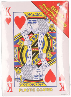 XL size Speelkaarten 1x pakje - rood - 17 x 12 cm