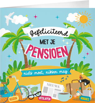 XL Wenskaart Geniet van je Pensioen Cartoon Multikleur - Print