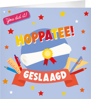 XL Wenskaart Hoppatee Geslaagd Lila Multikleur - Print