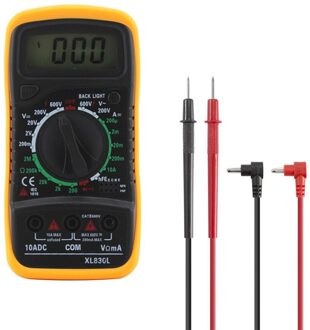 XL830L Digitale Multimeter Esr Meter Testers Automotive Elektrische Dmm Transistor Piek Tester Meter Capaciteit Meter geel