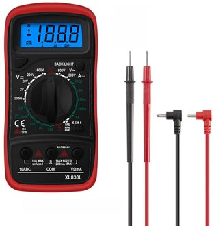 XL830L Digitale Multimeter Esr Meter Testers Automotive Elektrische Dmm Transistor Piek Tester Meter Capaciteit Meter rood