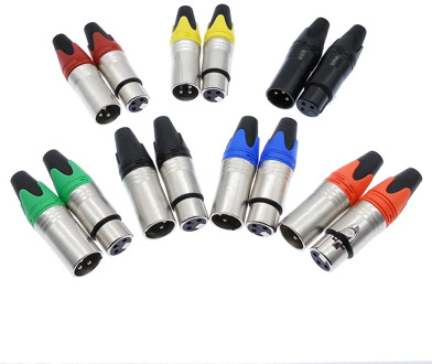 xlr connector audio plug microphone plug 3pin speaker connector male & female colour mic connector