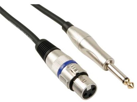XLR-kabel 3-pin vrouwelijk/Jack 6 meter rubber zwart