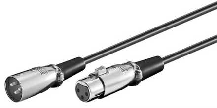 XLR/XLR 6m M-F audio kabel XLR (3-pin) Zwart, Zilver