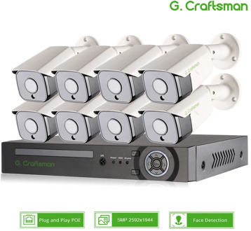 XMeye 8CH SONY 5MP Face Detection POE IP Camera Security System Kits 335 Audio Waterproof CCTV Video Surveillance AI Onvif NVR