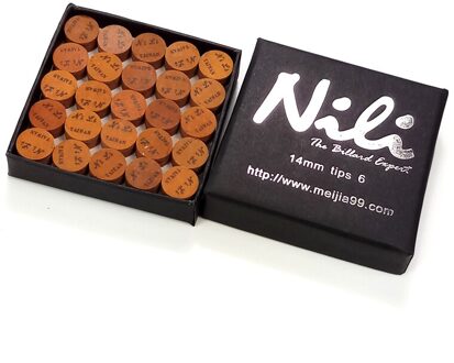 Xmlivet 14 MM tips 50 stks/partij Originele 6 lagen bruin NILI biljartkeu cue tips biljart accessoires voor HUIS CUES