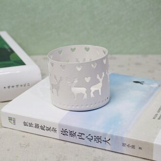 Xms Hollow Kaarshouder Kandelaar Christmas Decor Party Decoratie wit hert