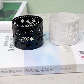 Xms Hollow Kaarshouder Kandelaar Christmas Decor Party Decoratie wit sneeuwvlok