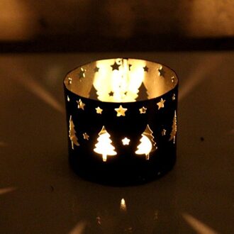 Xms Hollow Kaarshouder Kandelaar Christmas Decor Party Decoratie zwart Christmas tree