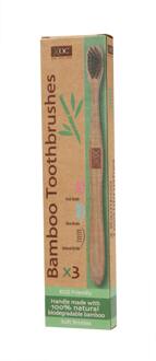 XOC Tandenborstel XOC Eco Friendly Bamboo Toothbrushes 3 st