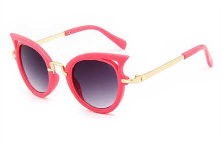 XojoX Kids Zonnebril Fahsion Baby Cat Eye Zonnebril Jongens Meisjes Outdoor Veiligheidsbril Leuke Kinderen Brillen UV400 roos rood