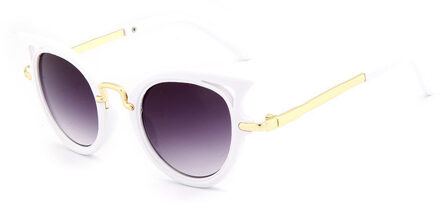 XojoX Kids Zonnebril Fahsion Baby Cat Eye Zonnebril Jongens Meisjes Outdoor Veiligheidsbril Leuke Kinderen Brillen UV400 wit