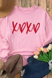 Xoxo Grafische Sweatshirt - maat S Roze