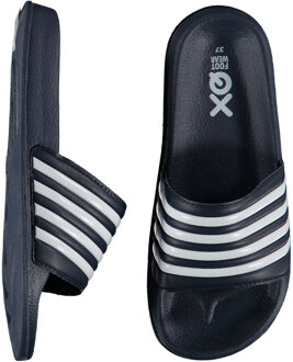 XQ Badslippers Dames Gestreept Navy/Wit-40 - 40