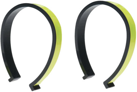 XQ Max Reflecterende broek clip/band - 2x - neon geel - 22 cm - hardlopen/fietsen - Reflecterende armband Zwart