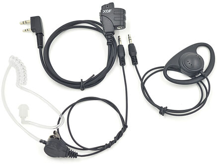 Xqf Politie Bewaker Oortelefoon Dual Gebruik Headset Microfoon Ptt Voor Baofeng UV5R UV-5RA Plus Puxing PX-777 PX-888K Hyt TC-268