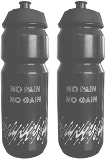 Xqmax Waterfles / drinkfles / sportfles - 2x - zwart - 750 ml - kunststof
