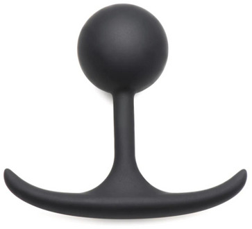 XR Brands Comfort Plugs Silicone Weighted Round Plug 3.3 - Black
